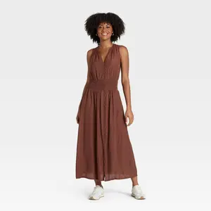 Women's Button-Front Maxi A-Line Dress - Universal Thread