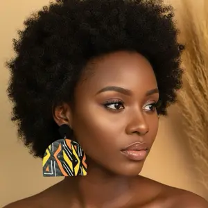 15/BANTU: Afrocentric acrylic lightweight stud statement earrings made with hypoallergenic materials, designed to express culture, pride, and heritage in a bold, modern way.