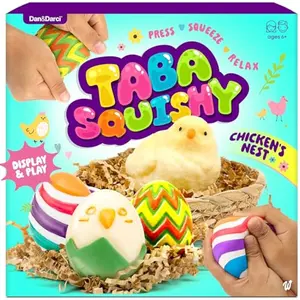 Easter Taba Squishy Chicken Nest Kit - Easter Basket Stuffers for Kids, Teens - Basket Essentials for Boys & Girls Ages 7 8 9 10 11 12 - Taba Squishies Gift - Squeeze Toys - Squishys Fidget Toys