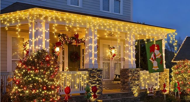 66 foot LED icicle Christmas lights