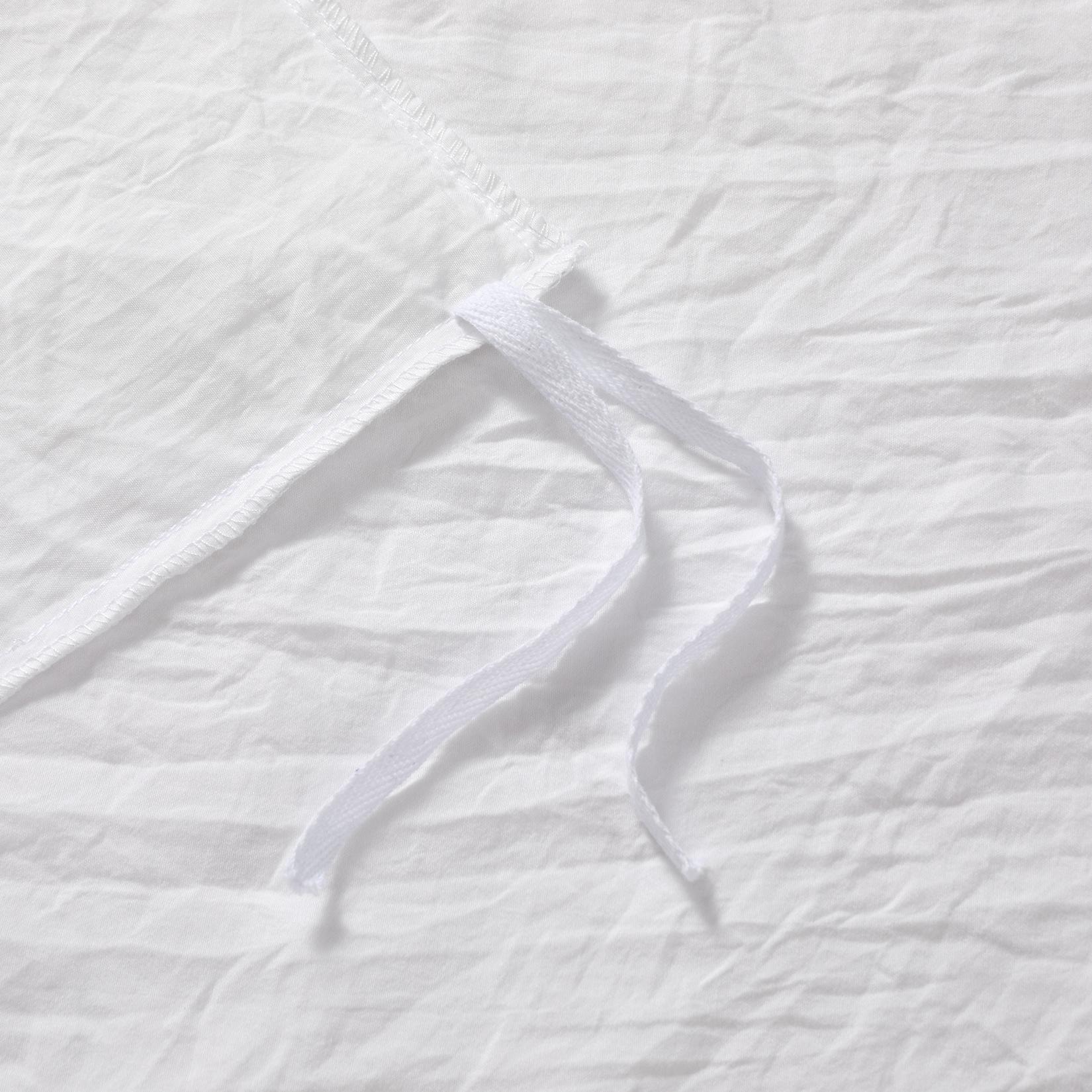 GARVEE White Ruffle Duvet Cover Queen Size, 3PCS Soft Washed Microfiber Vintage French Country Duvet Cover Set for Queen Bed, White, 90x90 in