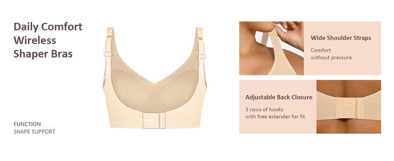 FeelinGirl Wireless Bras for Women Built-in Soft Cups no Underwire Bralettes flexible Straps Full Coverage Everyday Bras live stream#15