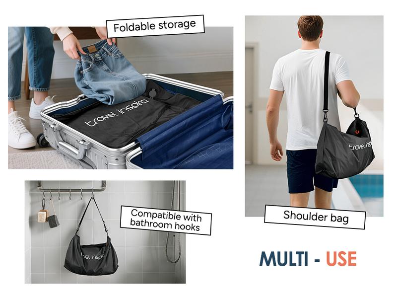 travel inspira Ultra-Durable Nylon 22L Vacuum Travel Bags with Pump Space Saver Compression Solution for Suitcases & Backpacks, Reusable, Lightweight, IP67 Airtight Zipper Seal ,Travel Hacks