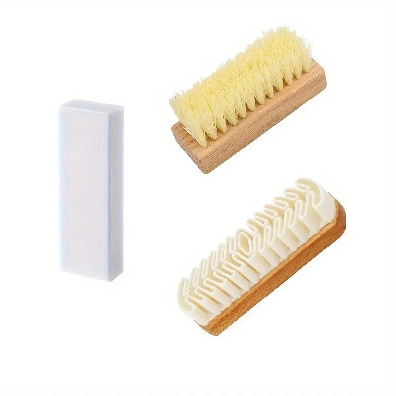 3pcs Suede Cleaning Set, Textured Leather Stain Brush + Suede Shoe Cleaner + Suede Eraser, Reusable Eco-Friendly Tools for Shoes & Furniture, Leather Cleaning Kit, Shoe Care Kit