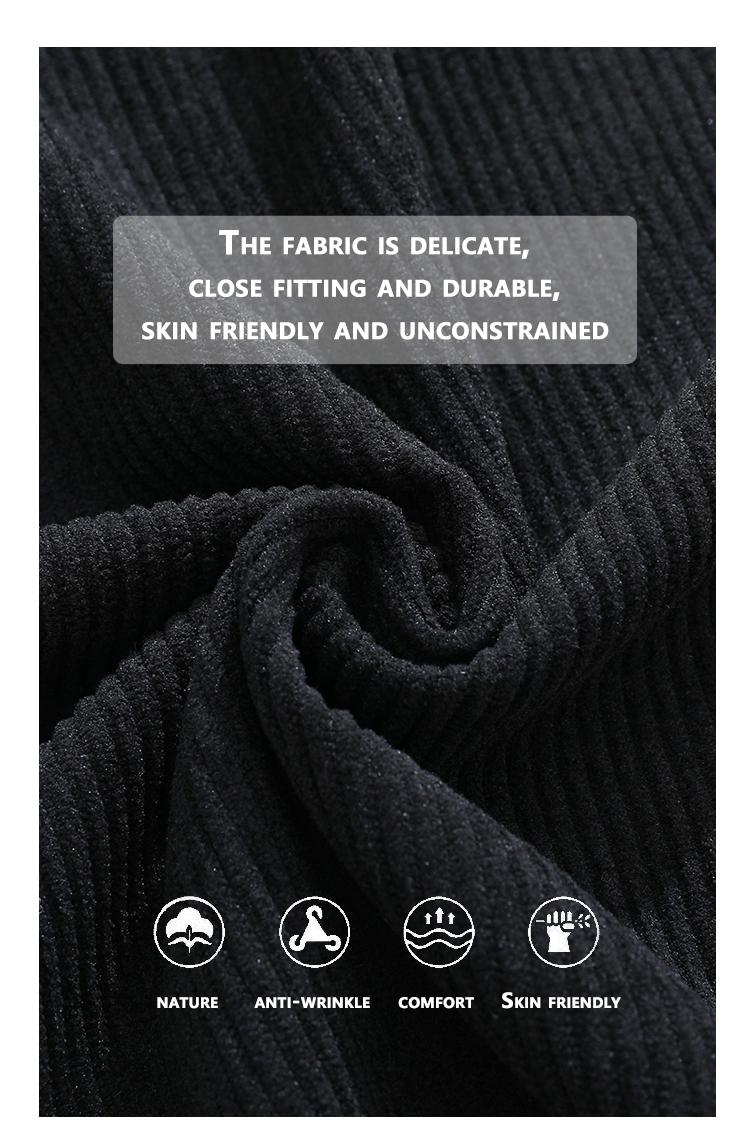 2 Counts Men's Corduroy Polo Shirt Green & Black Two-Tone Loose Long Sleeve Casual Coat Medium Fit Polyester