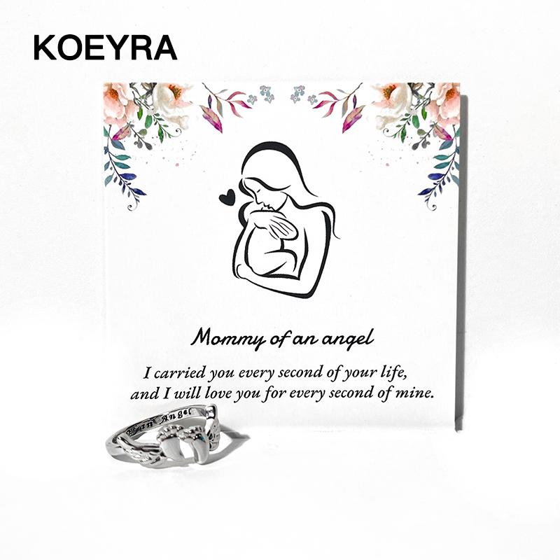 Adjustable Letter & Wing Design Cuff Ring, Fashionable Jewelry for Women, Elegant All-match Fashion Accessories for Daily Wear, Personalized Angel Ring, Engraved Ring