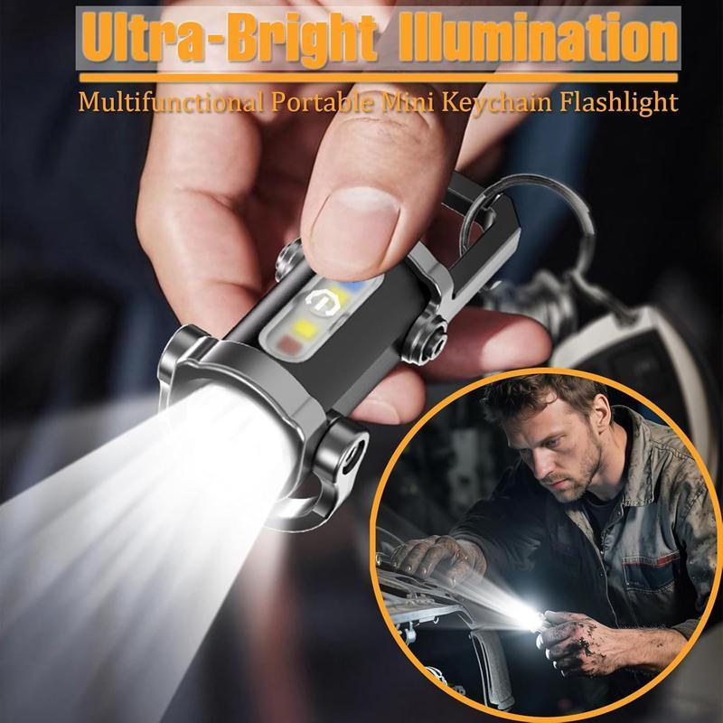 2PCS Rechargeable Keychain Flashlights,High Lumen LED Mini Flashlight,Waterproof & Multi-Mode,for Walking, Searching and Hiking Ideal Holiday Gift Pathway Lighting Christmas Emergency,Travel & Outdoor Use, dimmable light, lamp