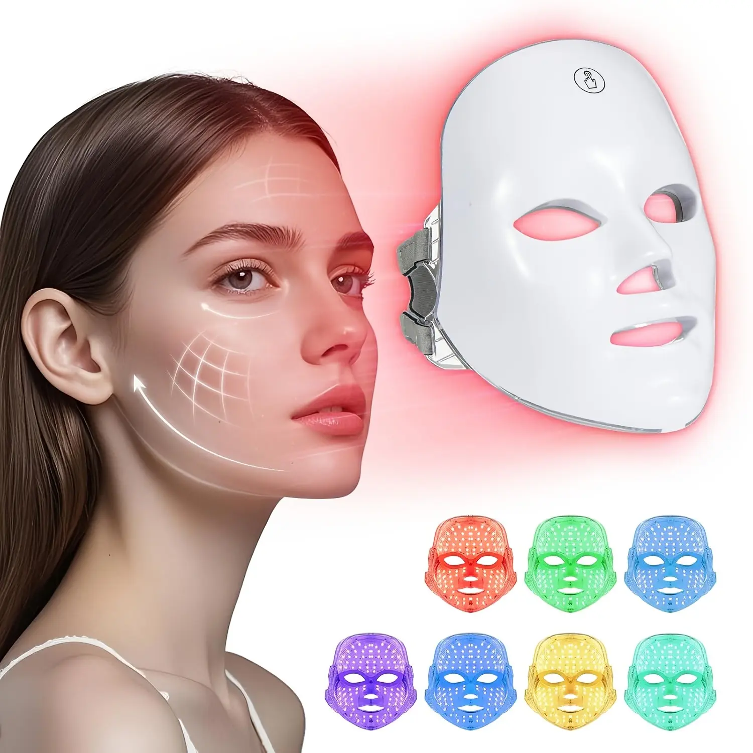 2026 New 7 Color Light Mask, Home Photon Skincare Beauty Mask, Anti-Wrinkle Acne Treatment, USB Charging, Facial Therapy for Women & Young Girls
