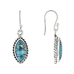 JTV Blue Composite Turquoise Sterling Silver Earrings