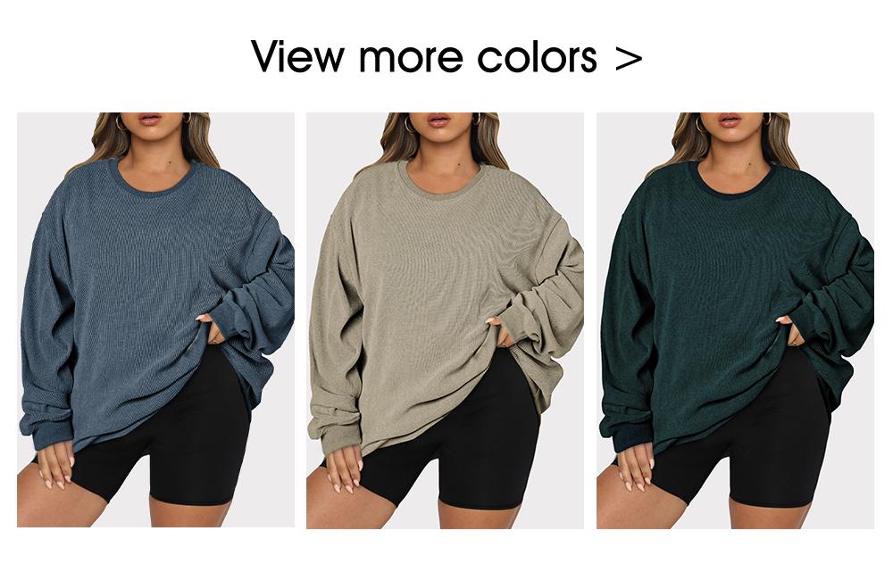Aleumdr Women Plus Size Sweatshirts Oversized Basic Long Sleeve Crew Neck Casual Soft Pullover Tops Shirts(1X-5X) Womenswear Blouse  Hoodie Crewneck Minimalist SpringStatements