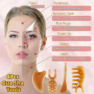 4Pcs Massage Tool Set, Octopus Scalp Comb & Handheld Body Massager, Deep Tissue Self Massage for Head Neck Shoulder Back Legs, Portable Ergonomic Reflexology Tool, Sturdy Hygienic for Office Workers Fitness Enthusiasts