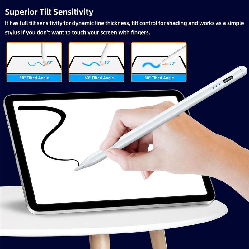 Active Stylus Pen for Touch Screens Rechargeable Tablet Pen, Tip Magnetic iPad Pencil Stylus, Suitable foriPad/Pro/Air/Mini/iPhone and Some Smartphone Devices