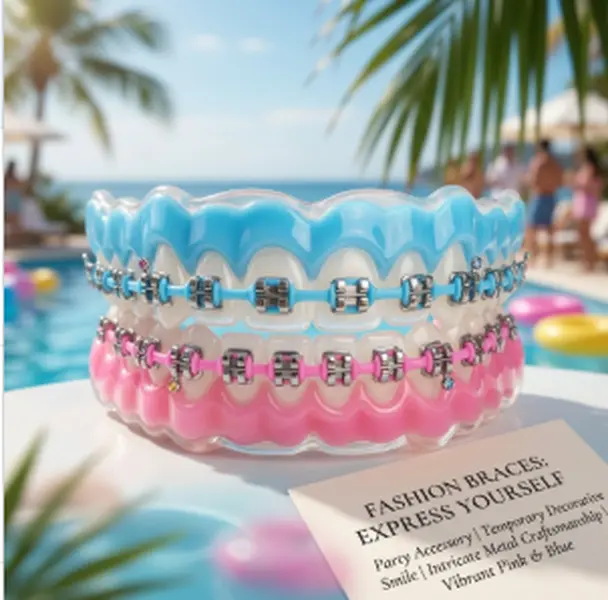 1-Inch Colorful Metal Teeth Decoration for Trendy Smiles - Unisex Accessory with Accurate Dimensions and Precise Groove Design, Easy Placement, Low Irritation, Dental Accessory, Oral, Teeth Accessory, Integrated Ball Hook