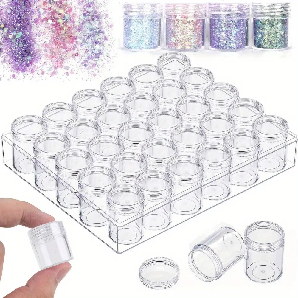 30PCS Small Storage Container for Beads Seeds Glitter Rhinestones Bead Organizer Diamond Painting Storage Containers Portable Bead Art Organizer Case with Lids for Crafts, Jewelry DIY