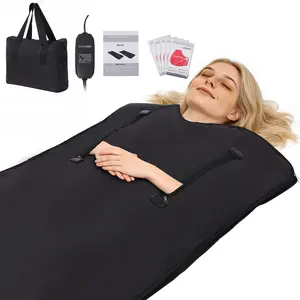 Infrared Sauna Blanket - Home Sauna Blanket, Sweating & Relaxation at Home, Portable Design Sweating Therapy,Low EMF Carbon Fiber Heating,Body Massage,Portable Infrared Sauna Blanket with Waterproof Interior & Carry Bag