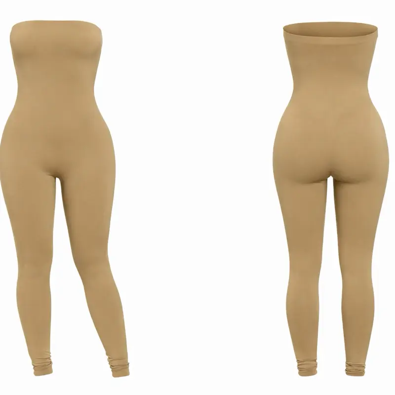 Strapless Bodycon Jumpsuit, Nude Bodycon One Piece, Strapless Romper Jumpsuit, Minimalist Outfit, Sleek Party Jumpsuit
