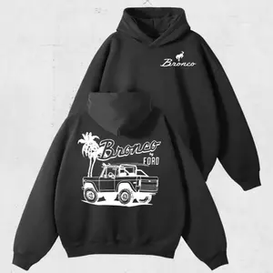 Ford Bronco Vintage Hoodie, Sweatshirt, T-Shirt, Beach Graphic Pullover Crewneck, Unisex Cotton Tee, Casual Streetwear Outfit