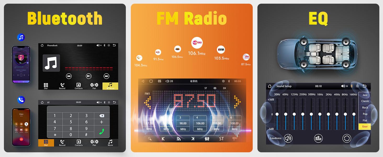 Single Din Car Stereo Carplay Android Auto, Driauto 7 Inch HD Touch Screen Car Radio with Bluetooth Single Din Mirror Link FM Radio with Backup Camera EQ, Car Audio Receiver Support USB/Type-C SWC