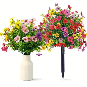 DIY 6-Color Artificial Flower Combo Set – Bouquet Flowers & Stake Flowers, UV Resistant Decor for Home, Garden & Events