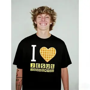 I Love Jesus Jesus Love You Waffle Comfort Colors Shirt, Bryce Crawford Merch, Christian Apparel Graphic Tee, Funny Christian Breakfast T-shirt, Unisex Casual 100% Cotton Inspirational Quote TShirt,