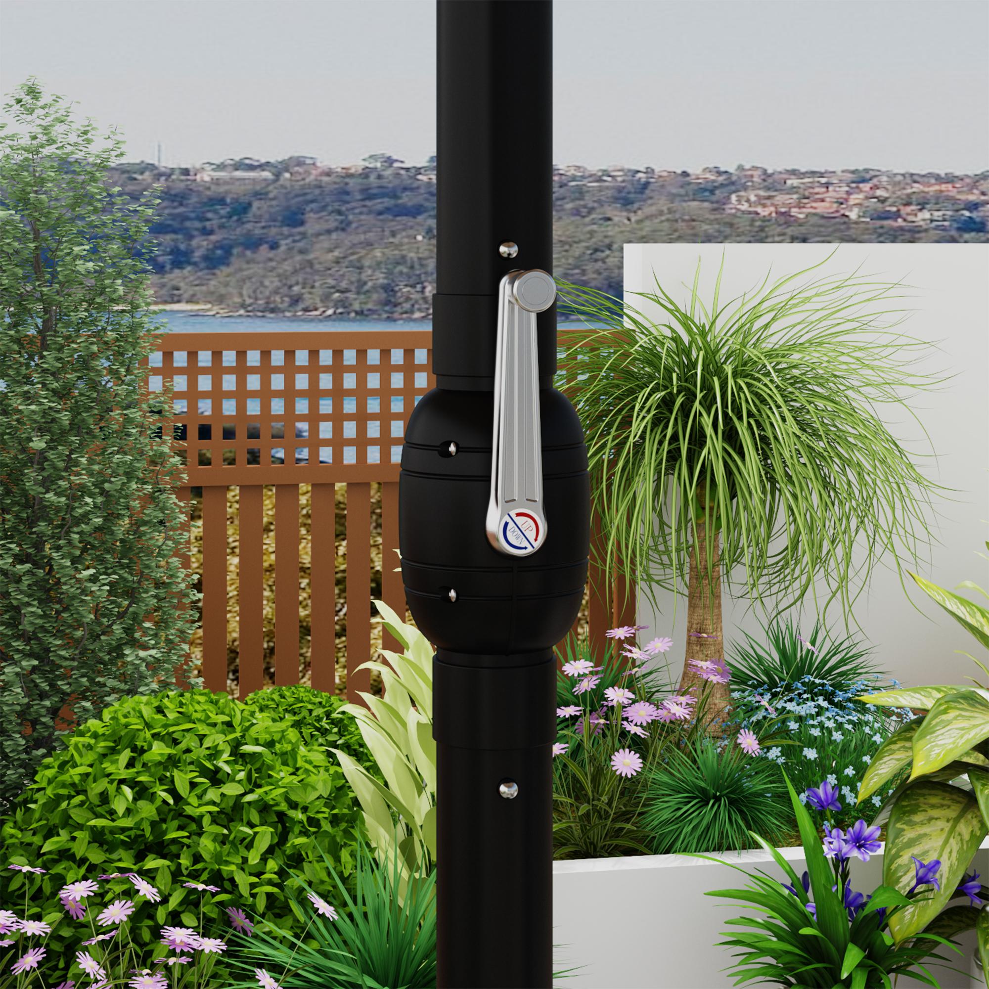 FUFU&GAGA 15ft Large Solar Umbrella Outdoor Patio Yard Umbrella Double-Sided Rectangle Market 36 LED Lights Patio Umbrella with 12 Sturdy Ribs