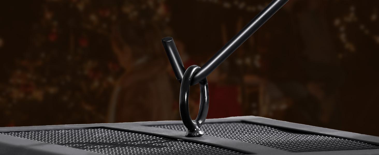 BALI OUTDOORS 3 IN 1 Square Fire Pit with BBQ Grill & Wood Burning & Temporary Cooler for Patio Outdoor Firepits Perfect Christmas Gift for Friends Family and Love One