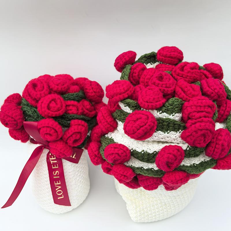 【Valentine's Day】Rose hand-woven blanket, pure handmade blanket, can be turned into a bouquet of roses blanket,a gift for the object, mother, elders, a special gift