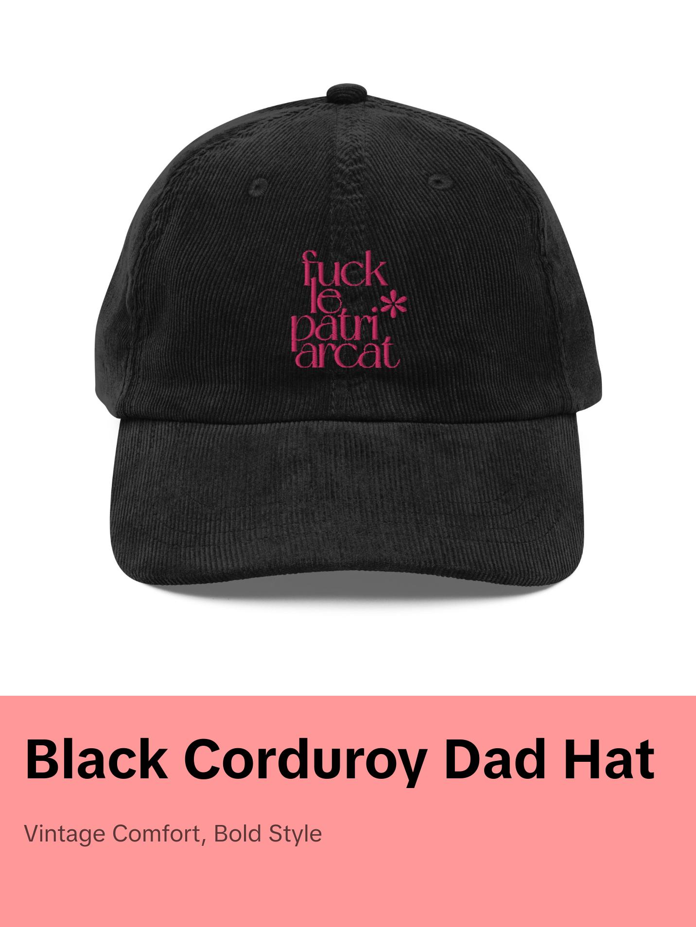 F*ck le Patriarcat Black Vintage Corduroy Cap