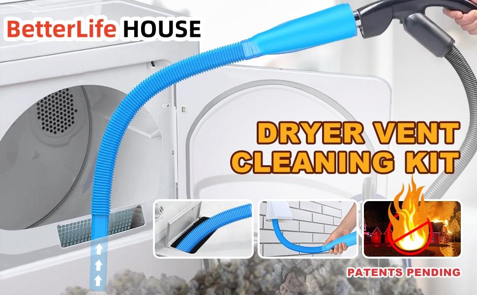 Dryer Vent Cleaner Kit Vacuum Attachment - Multiple Combinations V1 Lint Remover Power Washer and Vacuum Hose Quickly Removes Lint