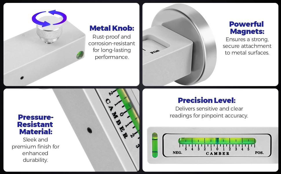 AXIZITECH Adjustable Magnetic Gauge Tool, Wheel Camber, Caster Pillar and Wheel Alignment Tools for Automotive Truck RV Tire Repair