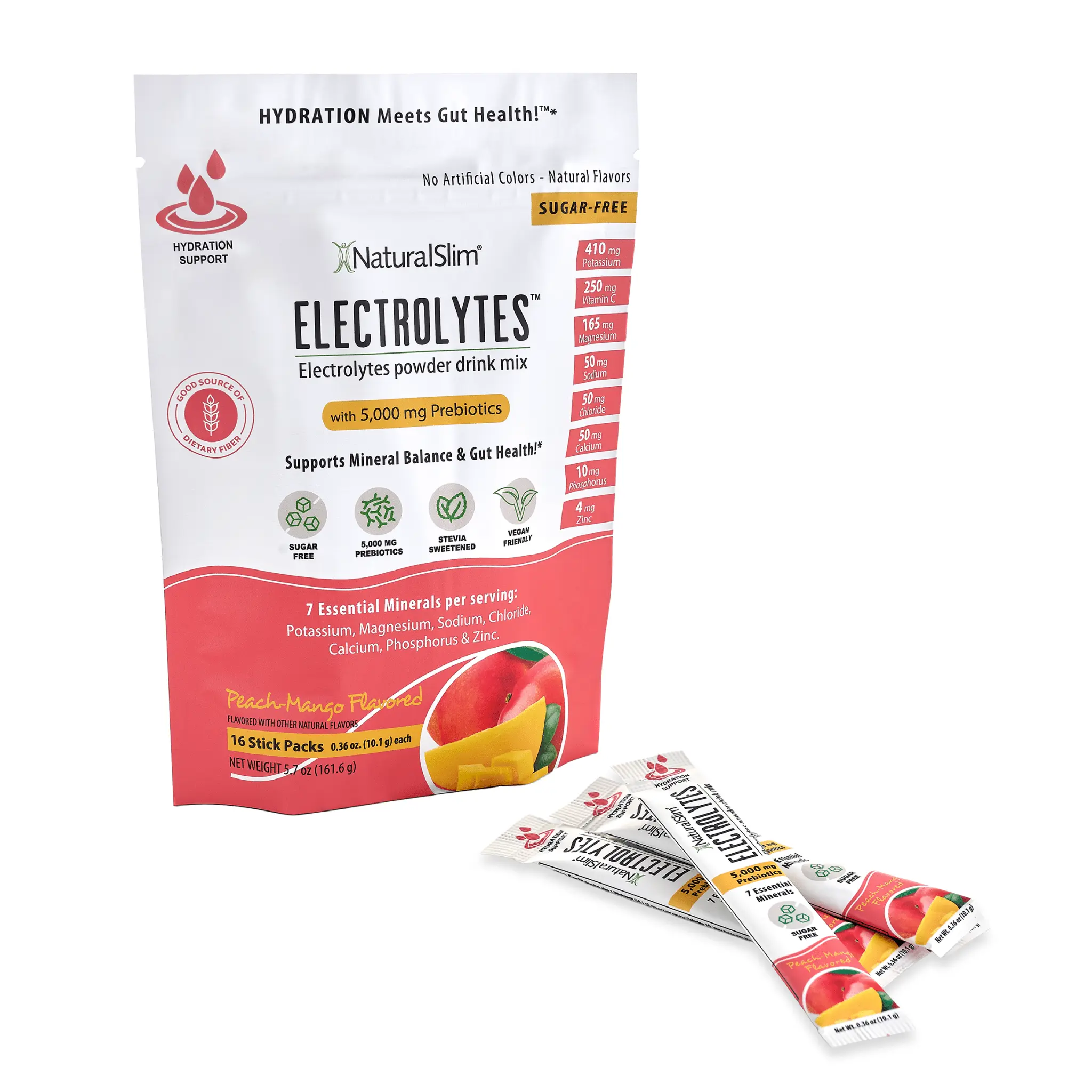 NaturalSlim Electrolytes™ Peach-Mango Supplement Drink Mix Edible Dietary Fitness