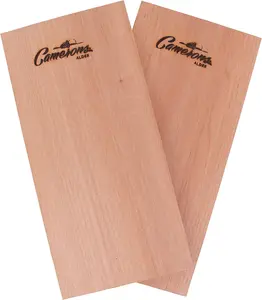 Camerons Products Grilling Planks - 2 Pack Alder - Premium 5.5 x 11.5 Alder for Barbecue Salmon, Seafood, Steak, Burgers, Pork Chops, Vegetables and More