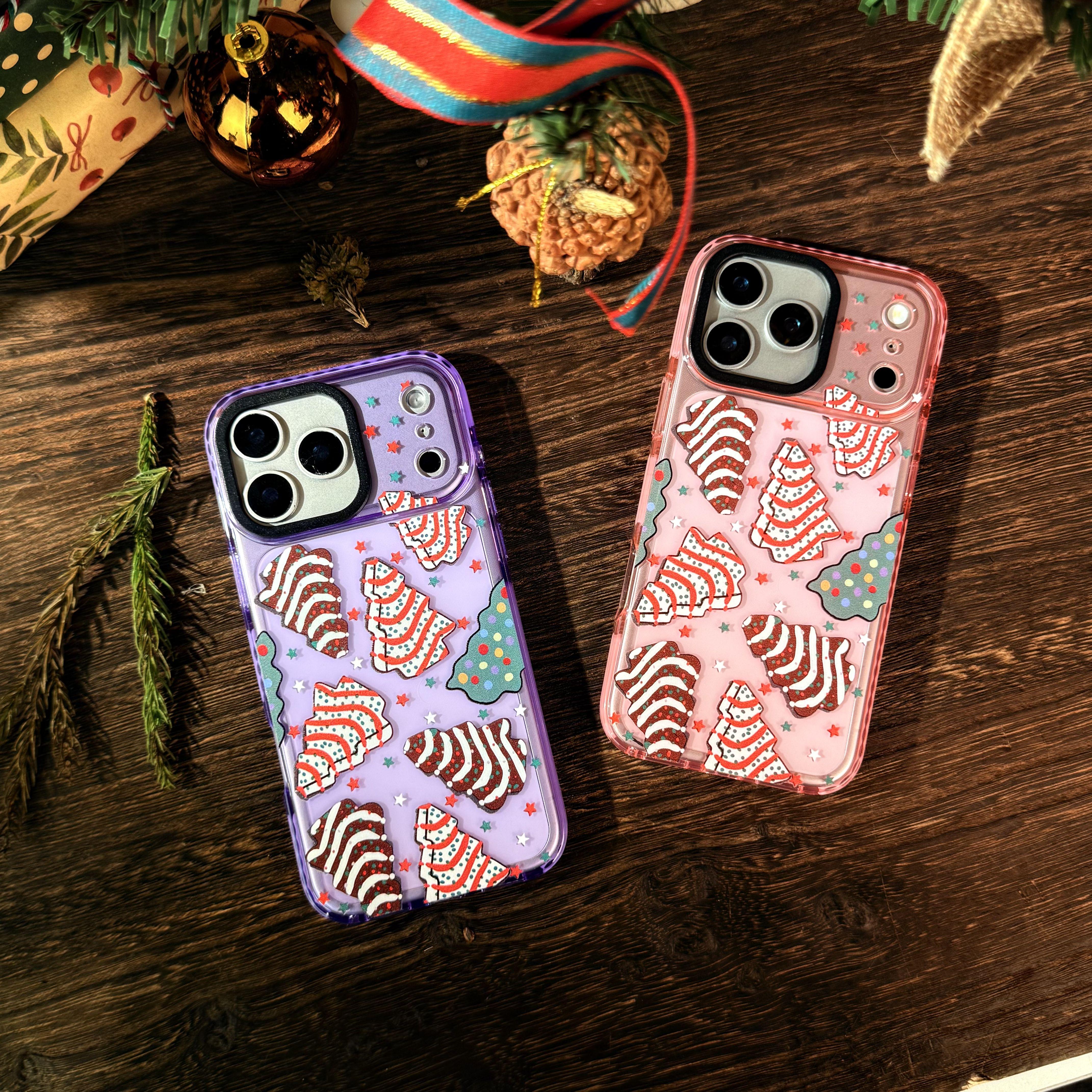 Christmas Tree Phone Case for iPhone 17Pro Max Air 16 15Plus 14 13 12 11, Two-color TPU, Shockproof Drop, Protection Durable, Christmas Gifts for Girls.JL28
