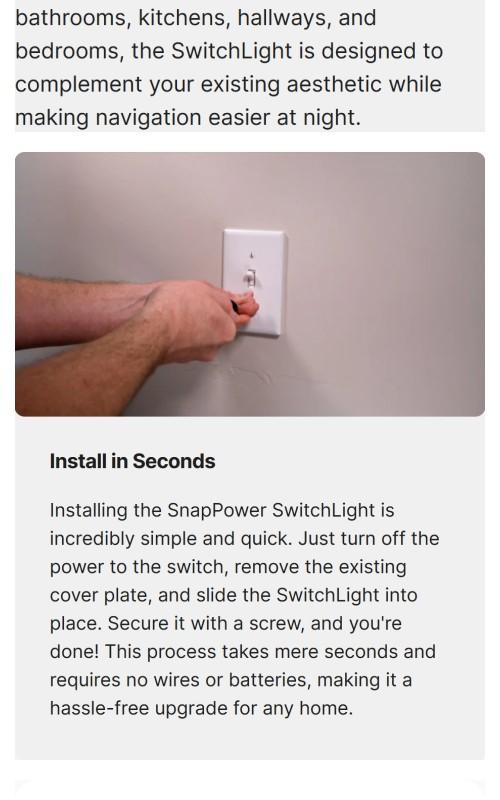 SwitchLight 3-Way - Illuminated Light Switch Cover Plate, Integrated LED Nightlight by SnapPower