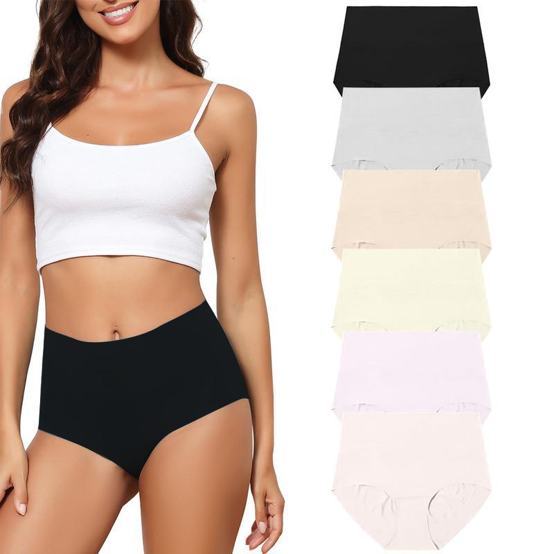 Nowazton Women's Antibacterial Seamless Panties, High Waisted No Show Breathable Full Coverage Briefs, Ultra Comfy Daily Wear Nowazton Women's Antibacterial Seamless Panties, High Waisted No Show Breathable Full Coverage Briefs, Ultra Comfy Daily Wear