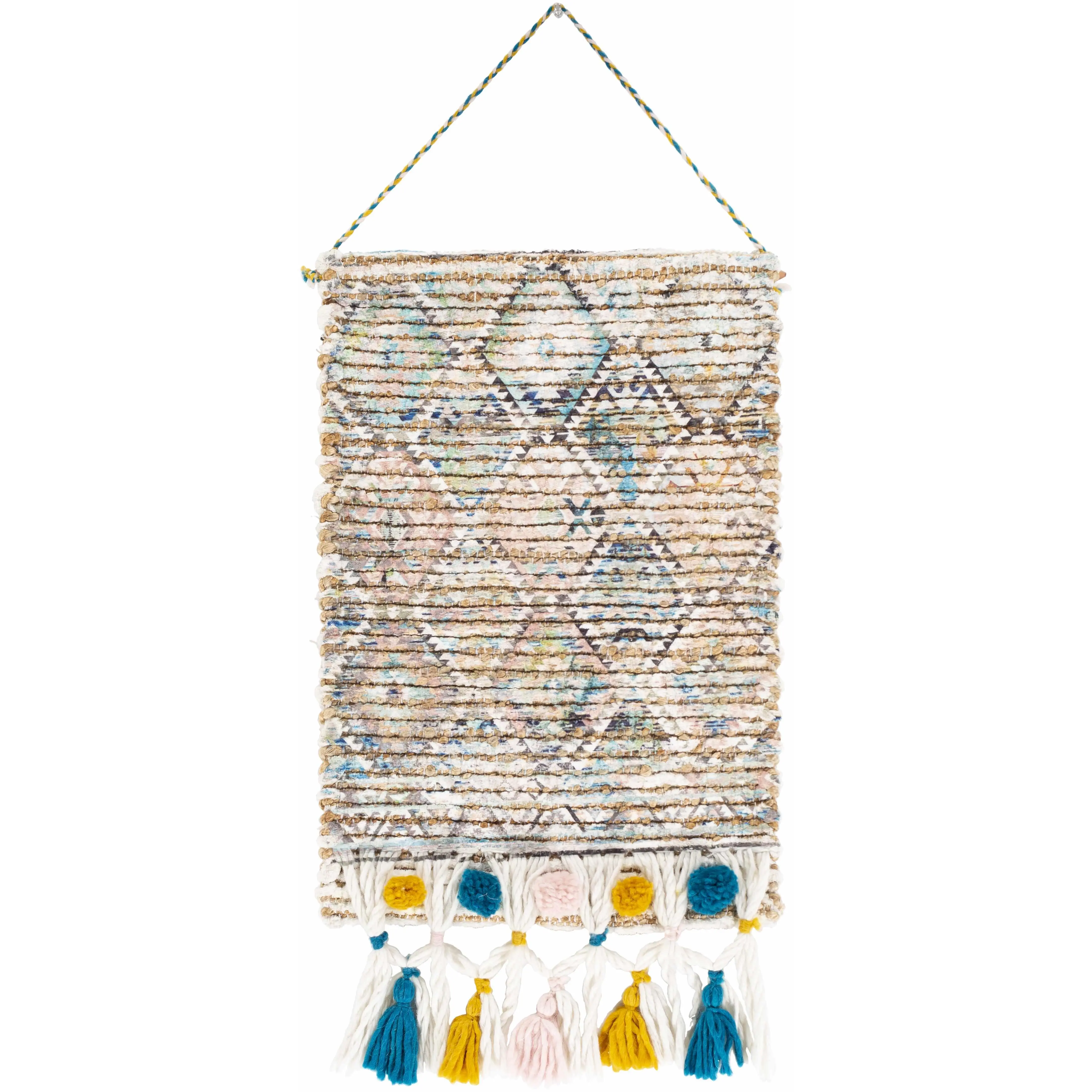 Zillmere Colorful Style Woven Fabric Wall Hanging - Aesthetic Design Hangable Banner, Unique Room Decor for House Decor