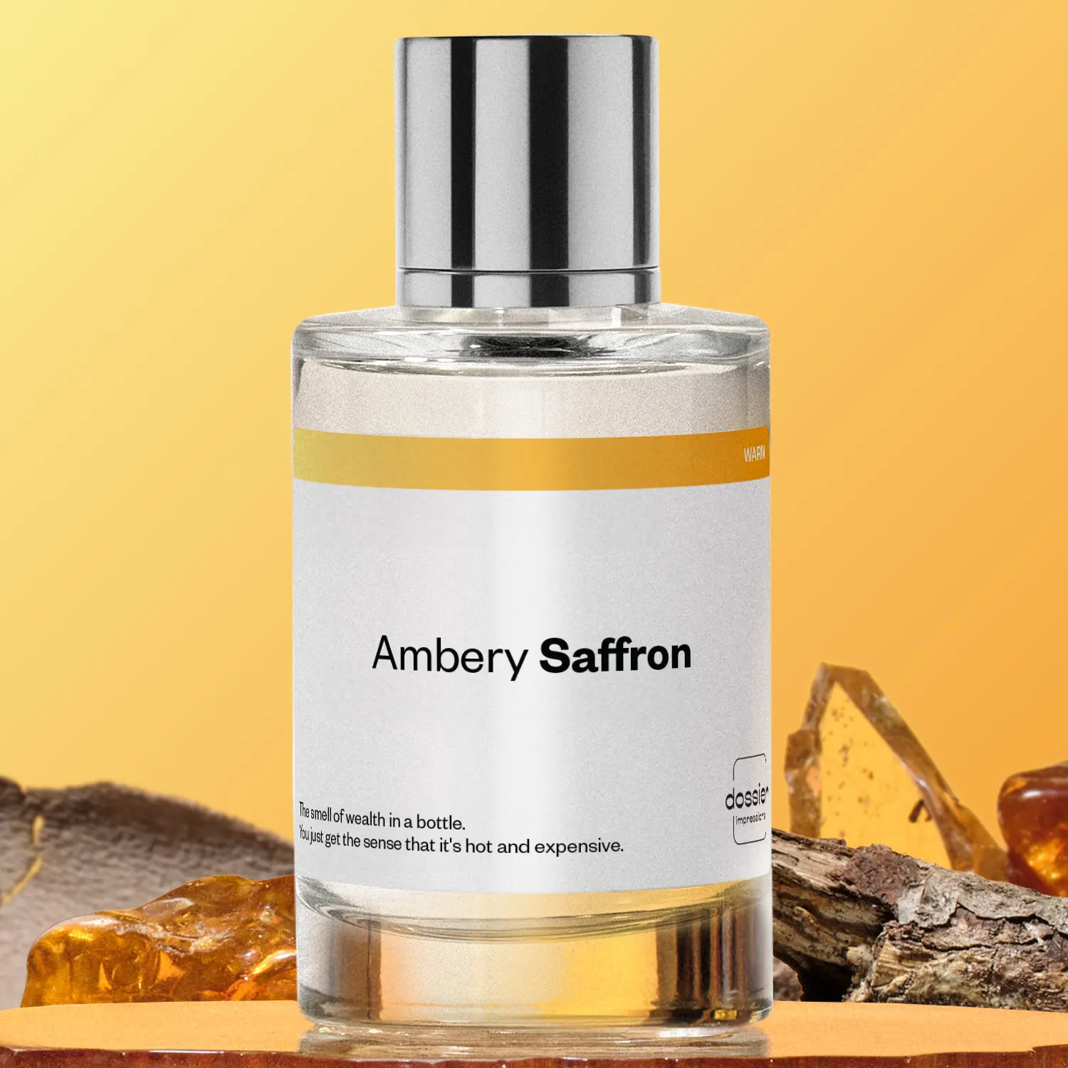 Ambery Saffron, Dossier, Unisex Perfume, Eau de Parfum, 50ml-100ml-150ml, Saffron, Oakmoss, Jasmine, Plum, Cedarwood