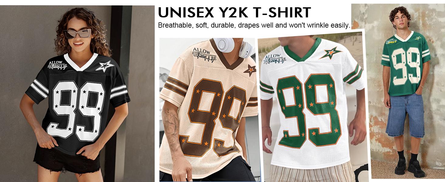 Runcati Mens Oversized Jersey Y2k Baggy T-Shirts Unisex V Neck Graphic Number Tees Streetwear Summer Fashion Tops Menswear