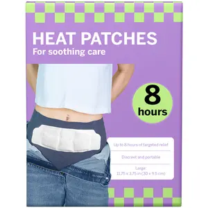 Pixie Large Period Cramps Menstrual Pain Relief Heat Patches for Feminine Care - Lower Abdominal & Back Ache Therapy - Up to 8 Hours - 3 Count Discreet Disposable Heat Pads