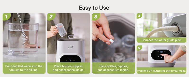 Bottle Washer Pro - All-in-One Machine for Easy Cleaning - Sterilizer & Dryer for Baby Bottles, Pump Parts & Sippy Cups