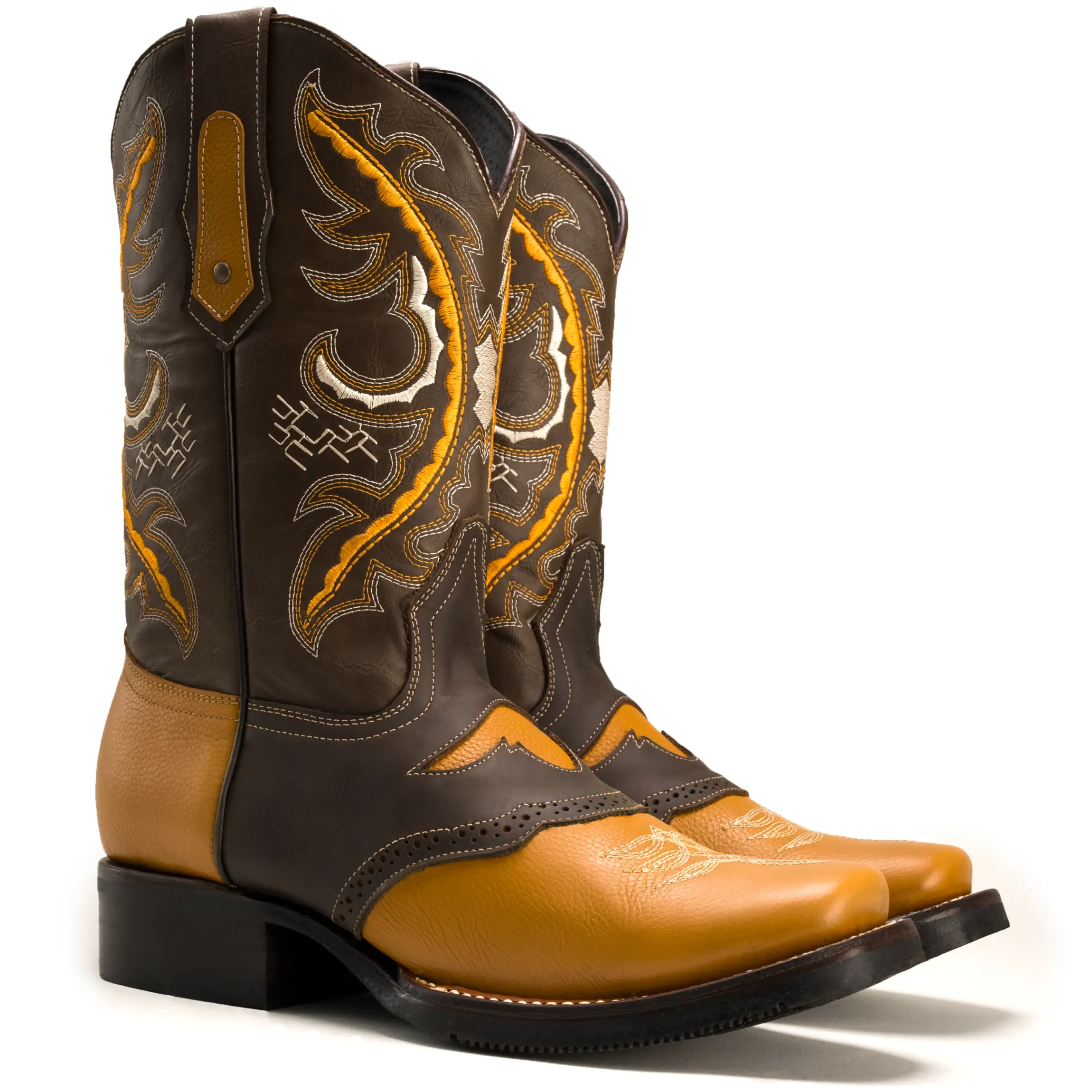 Rodeo Cowboy Square Toe Western Leather Boot Verthali