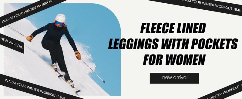 SHOWITTY Women's Fleece Lined Leggings with Pockets – High Waisted Thermal Warm Yoga Pants for Winter Workout & Everyday Wear