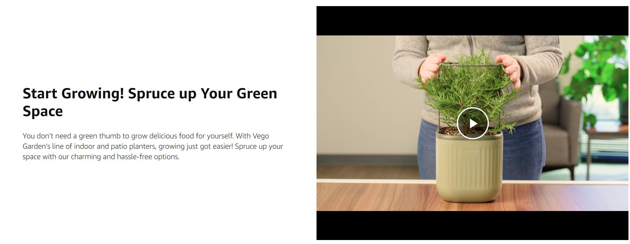 Vego Garden Mini Planter Indoor Pots with Trellis Self-Watering Herb Countertop Planter for Climbing Vegetables Flowers Mint Plants Cage 1.1L Water Storage 15-Day Watering System