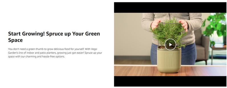 Vego Garden Mini Planter Indoor Pots with Trellis Self-Watering Herb Countertop Planter for Climbing Vegetables Flowers Mint Plants Cage 1.1L Water Storage 15-Day Watering System