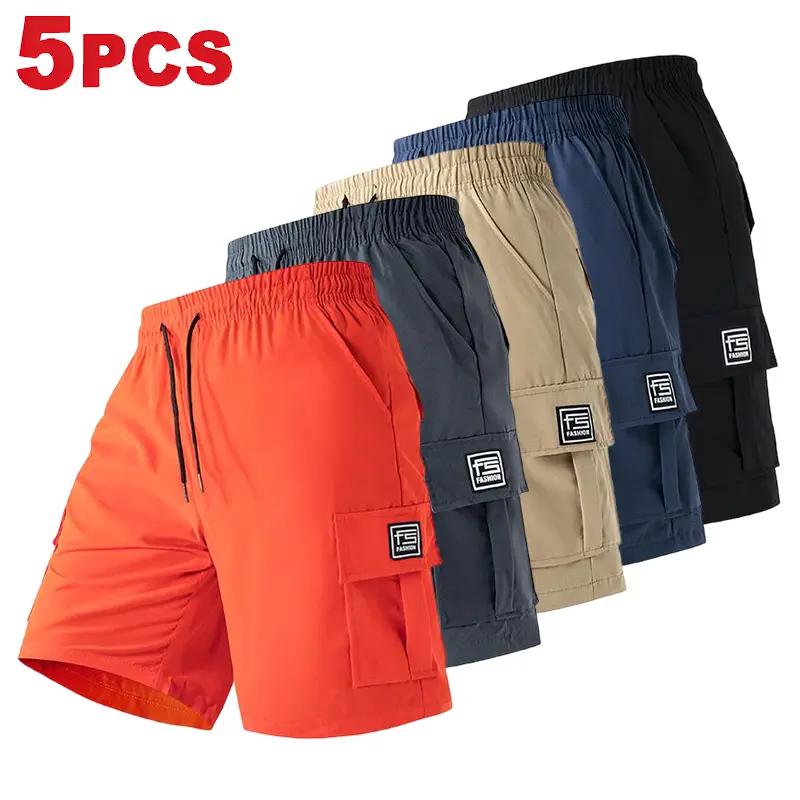 Men’s 5 Pack Cargo Shorts, Summer Trendy Casual Shorts, Multi Pocket Design, Durable Fabric, Anti Pilling, Wear Resistant, Tear Resistant, Comfortable and Breathable, Stylish and Versatile, Suitable for Outdoor Leisure