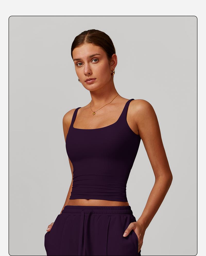 MFVIM Women's Solid Color Sports Tank Top High Performance Activewear with Tummy Slimming Design Breathable Sleeveless for Yoga Gym Workouts All Seasons Suitable for Women's Sportswear Day Gift Athletic Shirts Athletic Style Gymswear workout tops