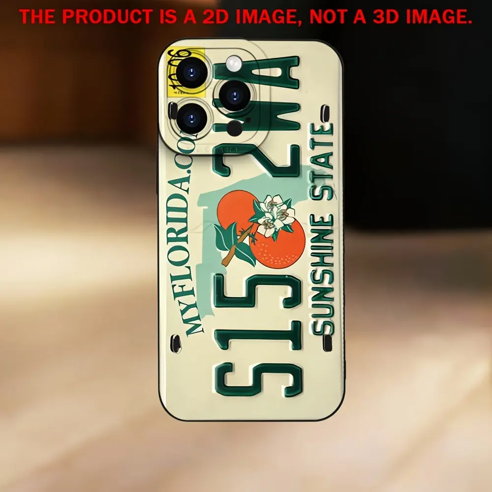 Cream Mood In Case phone case with a Florida Sunshine license-plate-inspired graphic