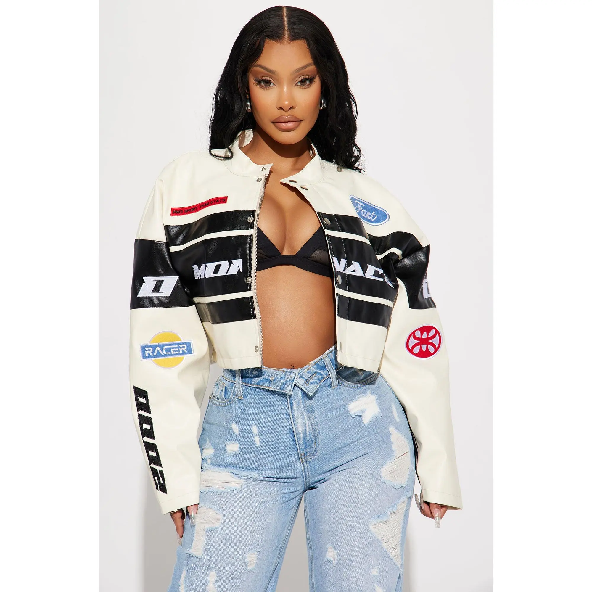 Monaco Cropped Jacket - Ivory/combo