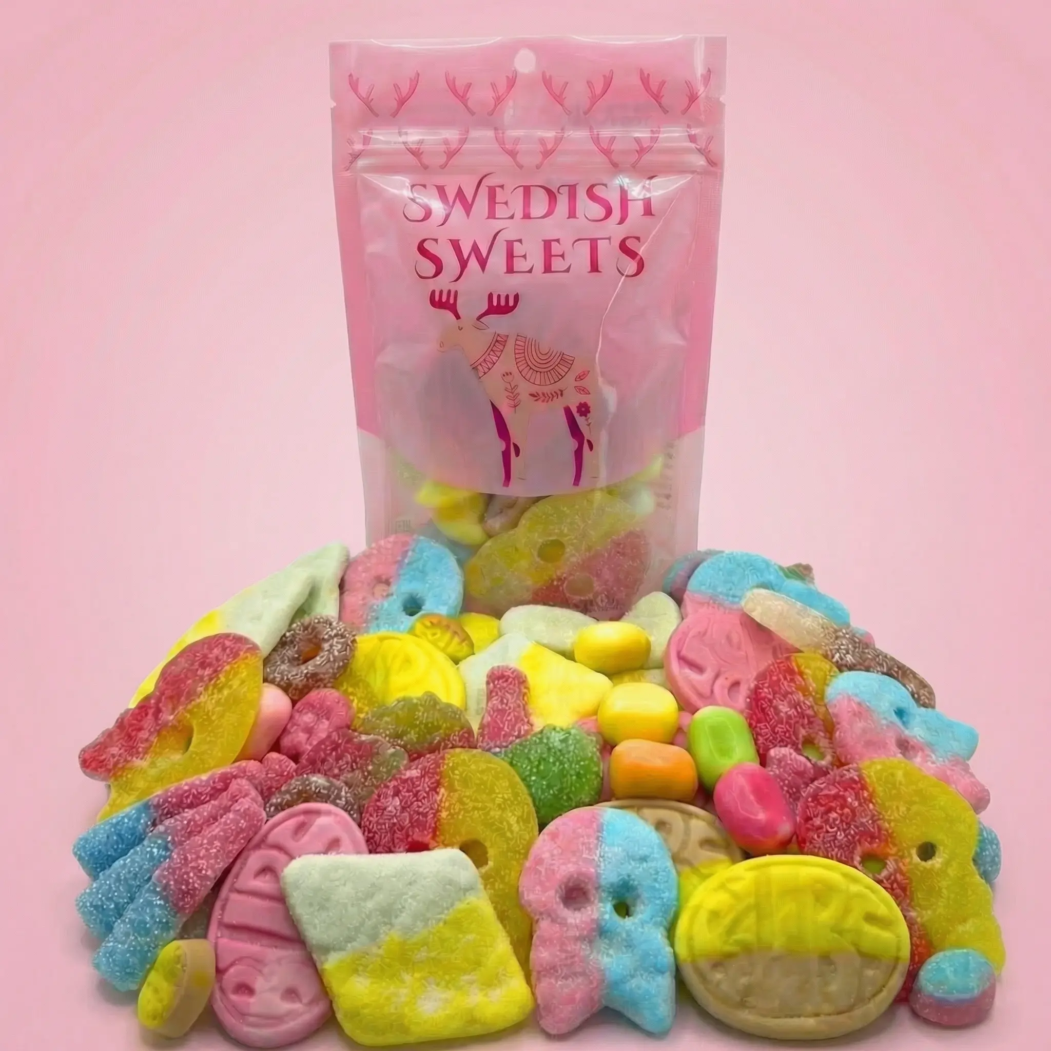 Swedish Candy Mix with BUBS - 1/2 lb Snack Bonbon - Sweet & Sour, with Watermelon, Banana, Strawberry Blueberry, Lemon, Sugar - Swedish Sweets