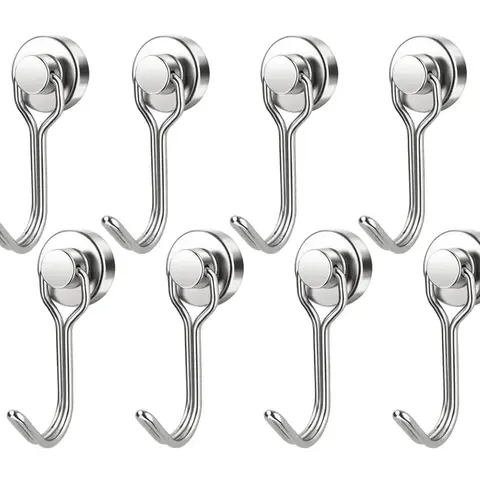 8/16 Pack Swivel Swing Magnetic Hooks 30LBS – Strong Neodymium Hooks for Cruise Cabins, Kitchen, Fridge & Other Magnetic Surfaces, Cruise Essentials 2026,toolupgrade